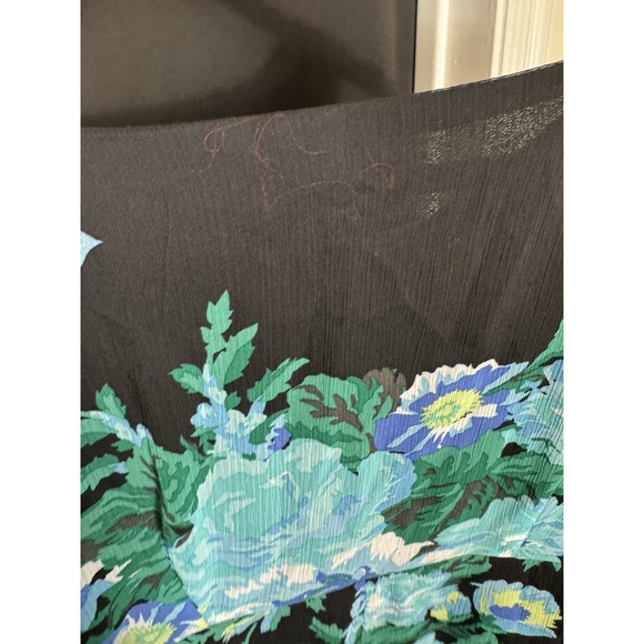 Merona Tank Dress Blue Green Lined Sheer Dark Floral Fairy Y2K babydoll S - Picture 9 of 10